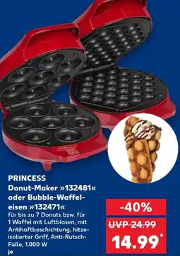 Kaufland PRINCESS Donut-Maker 132481 oder Bubble-Waffel- eisen 132471 Angebot