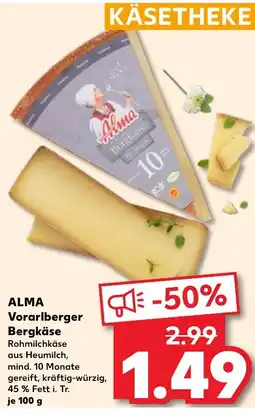 Kaufland ALMA Vorarlberger Bergkäse Angebot