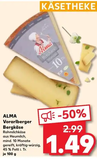 Kaufland ALMA Vorarlberger Bergkäse Angebot