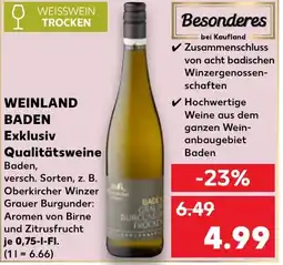 Kaufland WEINLAND BADEN Exklusiv Qualitätsweine Angebot