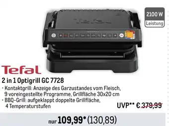 METRO Tefal 2 in 1 Optigrill GC 7728 Angebot