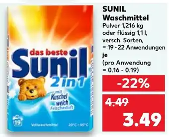 Kaufland SUNIL Waschmittel Angebot