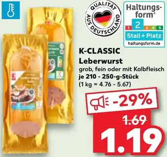 Kaufland K-CLASSIC Leberwurst Angebot