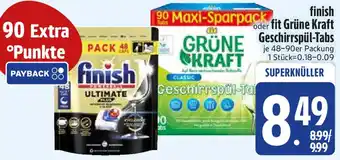 Edeka finish oder fit Grüne Kraft Geschirrspül-Tabs Angebot