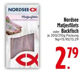 Edeka Nordsee Matjesfilets oder Backfisch Angebot