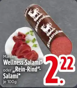 Edeka Marten Wellness-Salami oder Rein-Rind" Salami Angebot