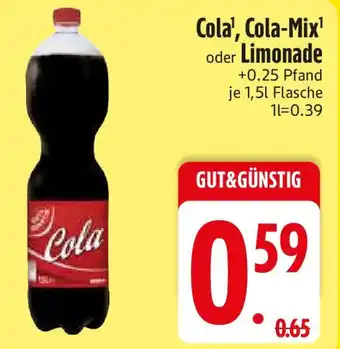 Edeka Cola', Cola-Mix' oder Limonade Angebot