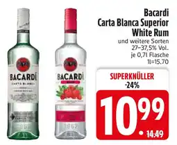 Edeka Bacardi Carta Blanca Superior White Rum Angebot