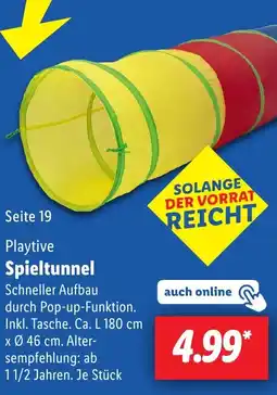 Lidl Playtive Spieltunnel Angebot