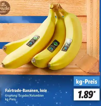 Lidl Fairtrade-Bananen, lose Angebot