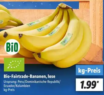 Lidl Bio-Fairtrade-Bananen, lose Angebot