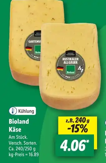 Lidl Bioland Käse Angebot