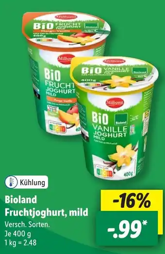 Lidl Bioland Fruchtjoghurt, mild Angebot