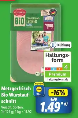 Lidl Metzgerfrisch Bio Wurstauf- schnitt Angebot