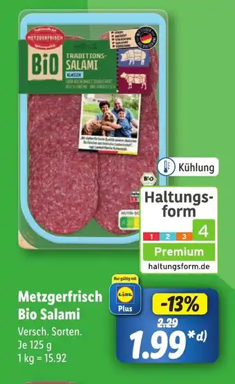 Lidl Metzgerfrisch Bio Salami Angebot