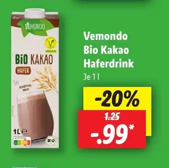 Lidl Vemondo Bio Kakao Haferdrink Angebot