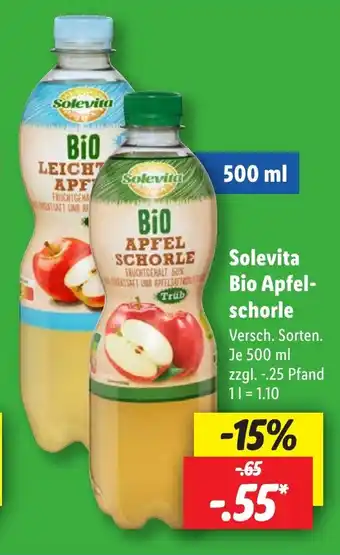 Lidl Solevita Bio Apfel- schorle Angebot