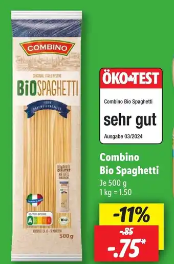 Lidl Combino Bio Spaghetti Angebot