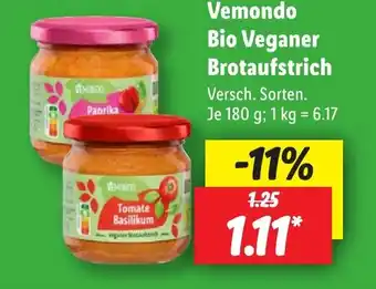 Lidl Vemondo Bio Veganer Brotaufstrich Angebot