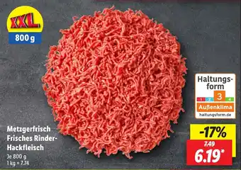 Lidl Metzgerfrisch Frisches Rinder- Hackfleisch Angebot