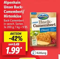 Lidl Alpenhain Unser Back- Camembert/ Hirtenkäse Angebot