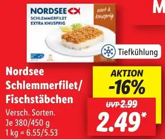 Lidl Nordsee Schlemmerfilet/ Fischstäbchen Angebot