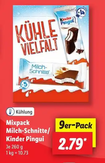 Lidl Mixpack Milch-Schnitte/ Kinder Pingui Angebot