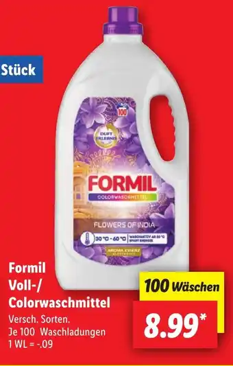 Lidl Formil Voll-/ Colorwaschmittel Angebot