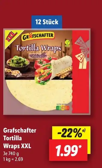 Lidl GRAFSCHAFTER Tortilla Wraps XXL Angebot