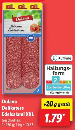 Lidl Dulano Delikatess Edelsalami XXL Angebot