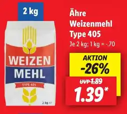 Lidl Ähre Weizenmehl Type 405 Angebot