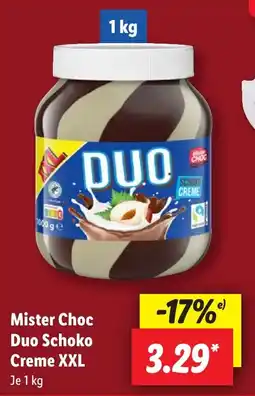 Lidl Mister Choc Duo Schoko Creme XXL Angebot