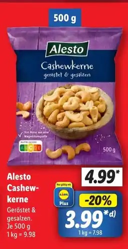 Lidl Alesto Cashew- kerne Angebot