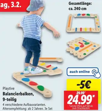 Lidl Playtive Balancierbalken, 9-teilig Angebot