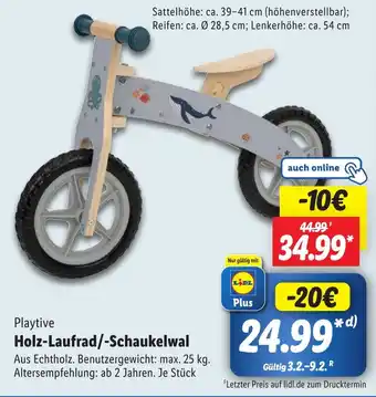 Lidl Playtive Holz-Laufrad/-Schaukelwal Angebot