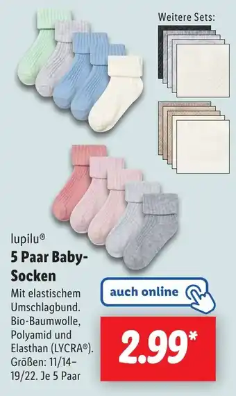 Lidl lupilu 5 Paar Baby- Socken Angebot