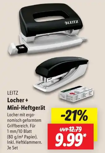 Lidl LEITZ Locher + Mini-Heftgerät Angebot