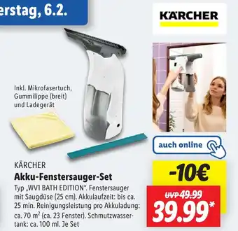 Lidl KÄRCHER Akku-Fenstersauger-Set Angebot