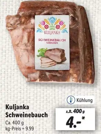 Lidl Kuljanka Schweinebauch Angebot