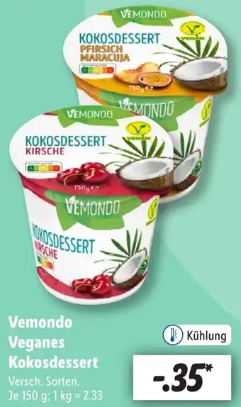 Lidl Vemondo Veganes Kokosdessert Angebot