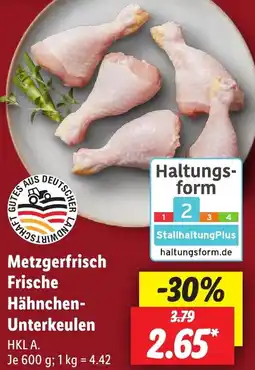 Lidl Metzgerfrisch Frische Hähnchen Unterkeulen Angebot