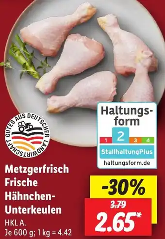 Lidl Metzgerfrisch Frische Hähnchen Unterkeulen Angebot