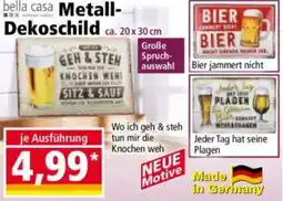 Norma bella casa Metall Dekoschild Angebot