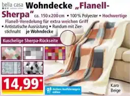 Norma bella casa Wohndecke ,,Flanell-Sherpa" Angebot