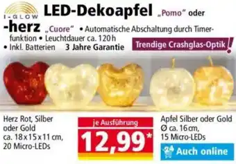 Norma I-GLOW LED-Dekoapfel oder -herz Angebot