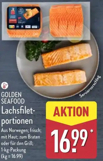 Aldi Nord GOLDEN SEAFOOD Lachsfiletportionen Angebot