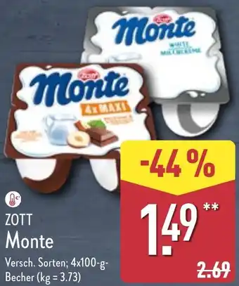 Aldi Nord ZOTT Monte Angebot