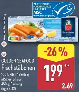 Aldi Nord GOLDEN SEAFOOD Fischstäbchen Angebot