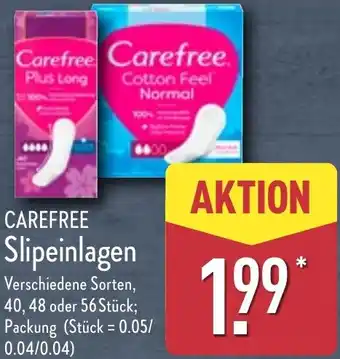 Aldi Nord CAREFREE Slipeinlagen Angebot