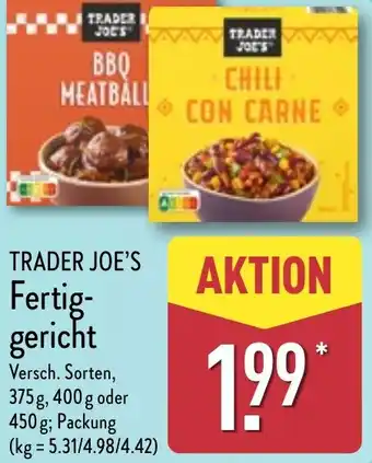 Aldi Nord TRADER JOE'S Fertiggericht Angebot